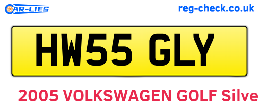 HW55GLY are the vehicle registration plates.