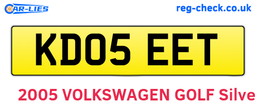 KD05EET are the vehicle registration plates.