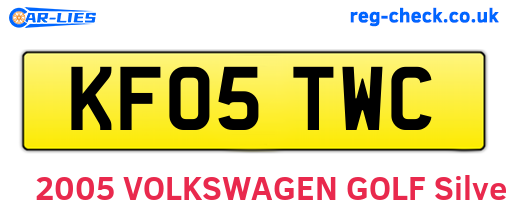 KF05TWC are the vehicle registration plates.