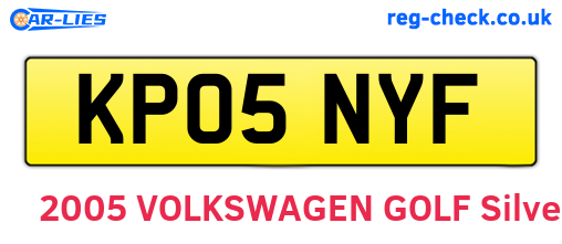 KP05NYF are the vehicle registration plates.