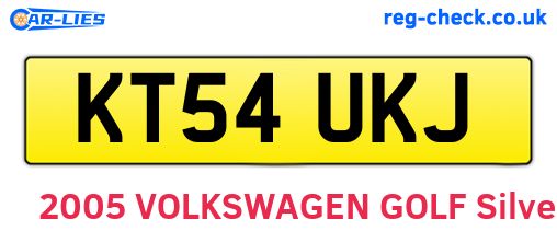 KT54UKJ are the vehicle registration plates.