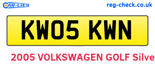 KW05KWN are the vehicle registration plates.