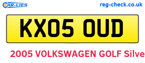 KX05OUD are the vehicle registration plates.