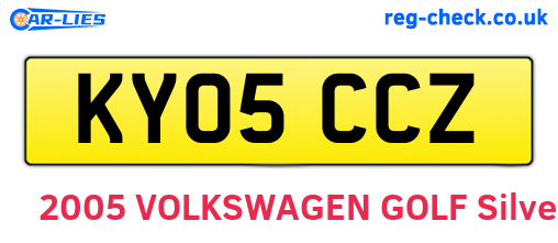 KY05CCZ are the vehicle registration plates.