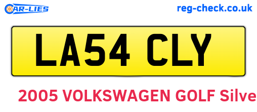 LA54CLY are the vehicle registration plates.