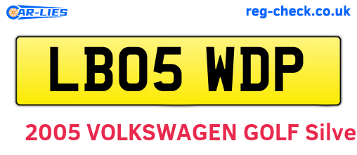 LB05WDP are the vehicle registration plates.