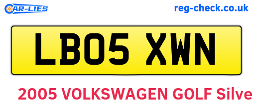 LB05XWN are the vehicle registration plates.
