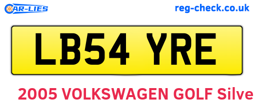 LB54YRE are the vehicle registration plates.