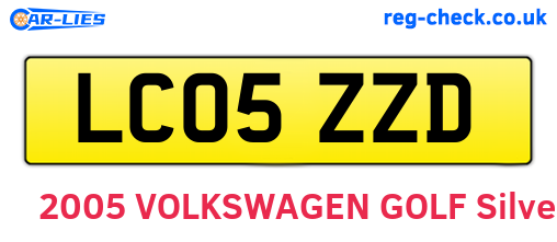 LC05ZZD are the vehicle registration plates.