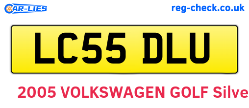 LC55DLU are the vehicle registration plates.