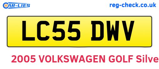 LC55DWV are the vehicle registration plates.