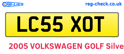 LC55XOT are the vehicle registration plates.