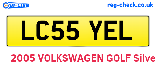 LC55YEL are the vehicle registration plates.