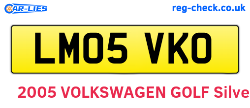 LM05VKO are the vehicle registration plates.