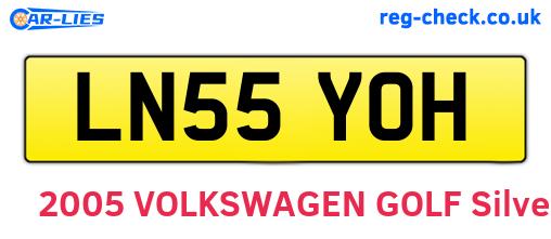 LN55YOH are the vehicle registration plates.