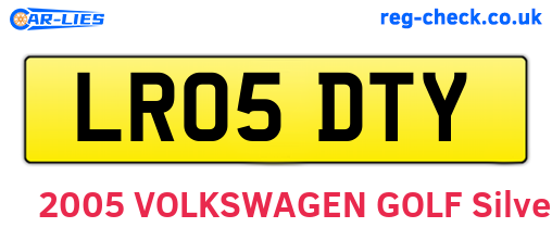 LR05DTY are the vehicle registration plates.
