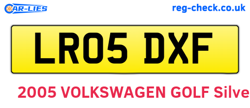 LR05DXF are the vehicle registration plates.