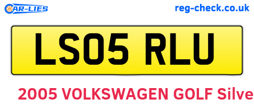 LS05RLU are the vehicle registration plates.