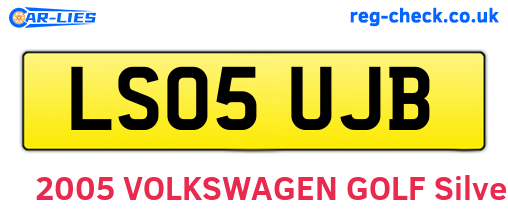 LS05UJB are the vehicle registration plates.