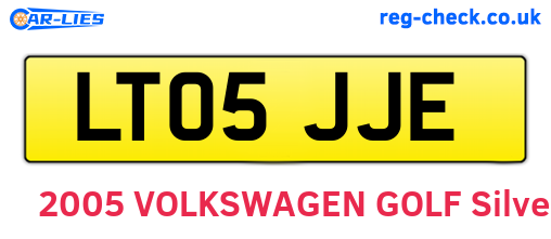 LT05JJE are the vehicle registration plates.