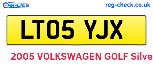 LT05YJX are the vehicle registration plates.