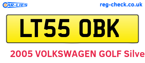 LT55OBK are the vehicle registration plates.
