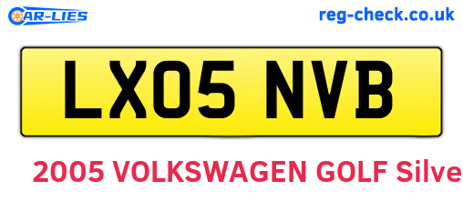 LX05NVB are the vehicle registration plates.