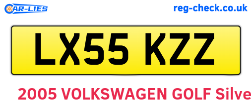 LX55KZZ are the vehicle registration plates.