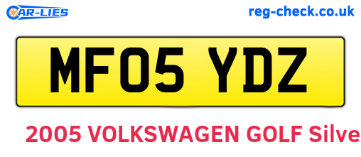 MF05YDZ are the vehicle registration plates.