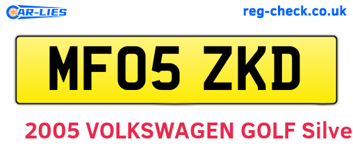 MF05ZKD are the vehicle registration plates.