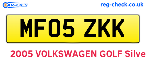 MF05ZKK are the vehicle registration plates.