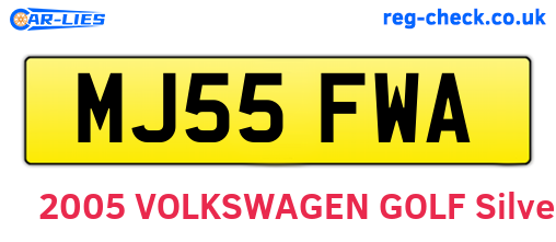 MJ55FWA are the vehicle registration plates.