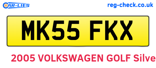 MK55FKX are the vehicle registration plates.