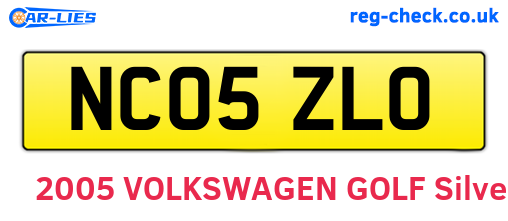 NC05ZLO are the vehicle registration plates.