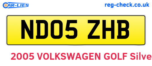 ND05ZHB are the vehicle registration plates.