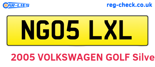 NG05LXL are the vehicle registration plates.