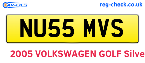 NU55MVS are the vehicle registration plates.