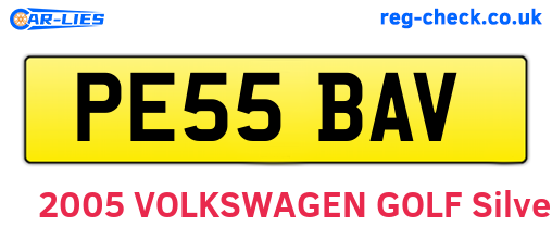 PE55BAV are the vehicle registration plates.