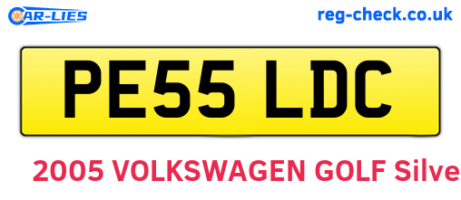 PE55LDC are the vehicle registration plates.