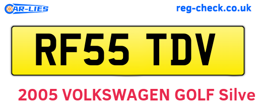 RF55TDV are the vehicle registration plates.