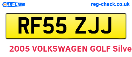 RF55ZJJ are the vehicle registration plates.