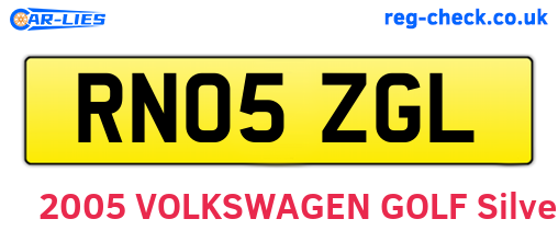 RN05ZGL are the vehicle registration plates.