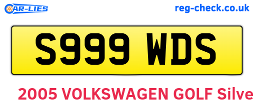 S999WDS are the vehicle registration plates.