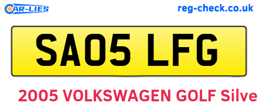 SA05LFG are the vehicle registration plates.
