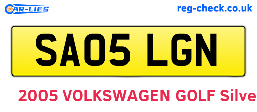 SA05LGN are the vehicle registration plates.