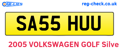 SA55HUU are the vehicle registration plates.