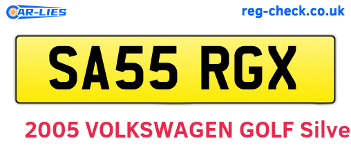 SA55RGX are the vehicle registration plates.