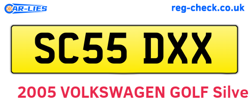 SC55DXX are the vehicle registration plates.