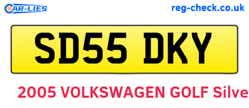 SD55DKY are the vehicle registration plates.