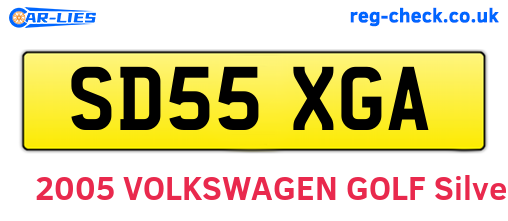 SD55XGA are the vehicle registration plates.